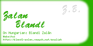 zalan blandl business card